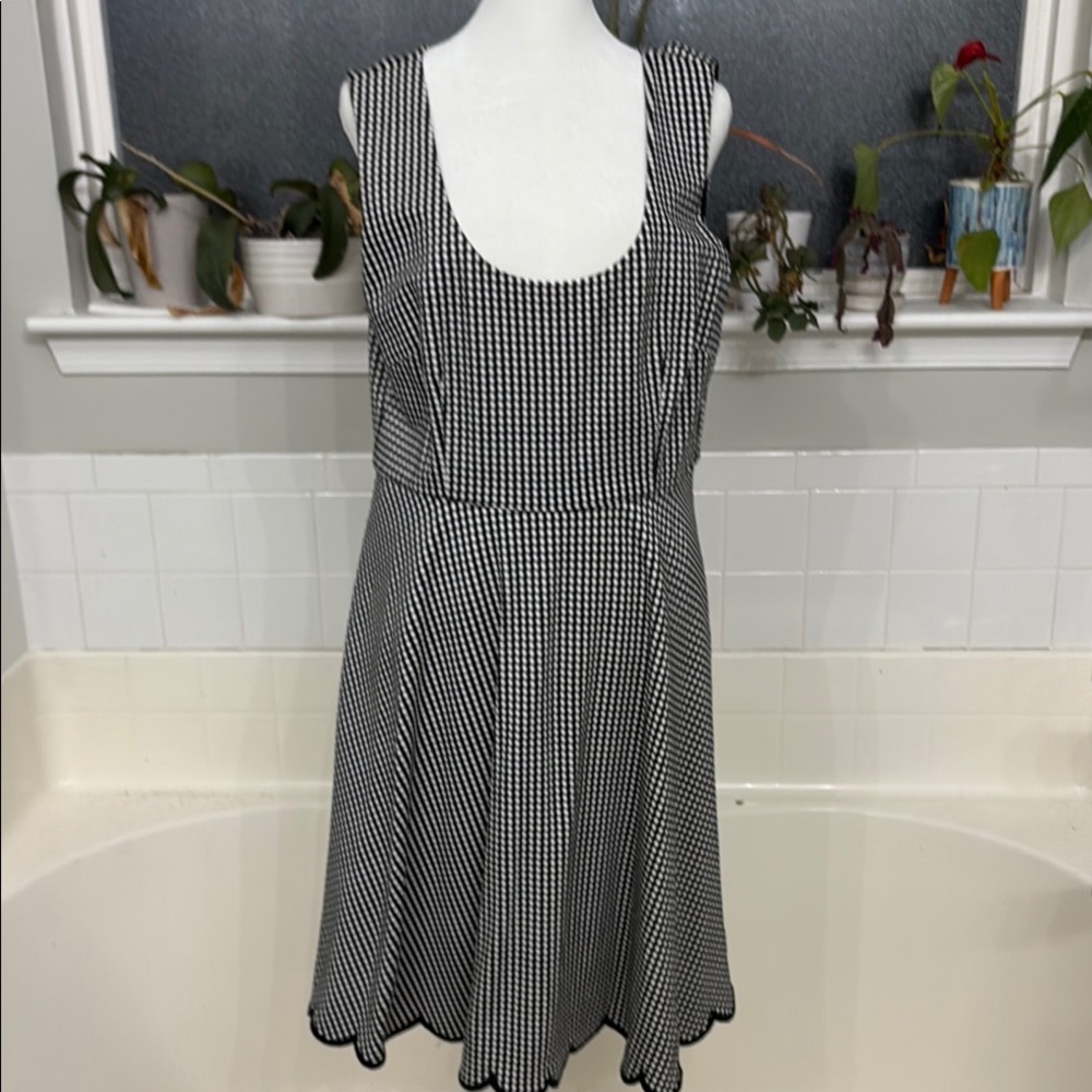 Kate Spade Black and White Asymmetrical A-Line Dress